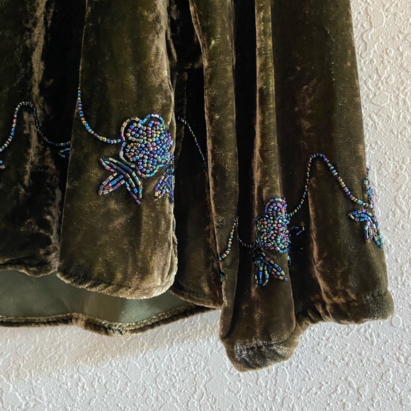 Citron Santa Monica Collection Vintage Green Velvet Jacket - Picture 3 of 6